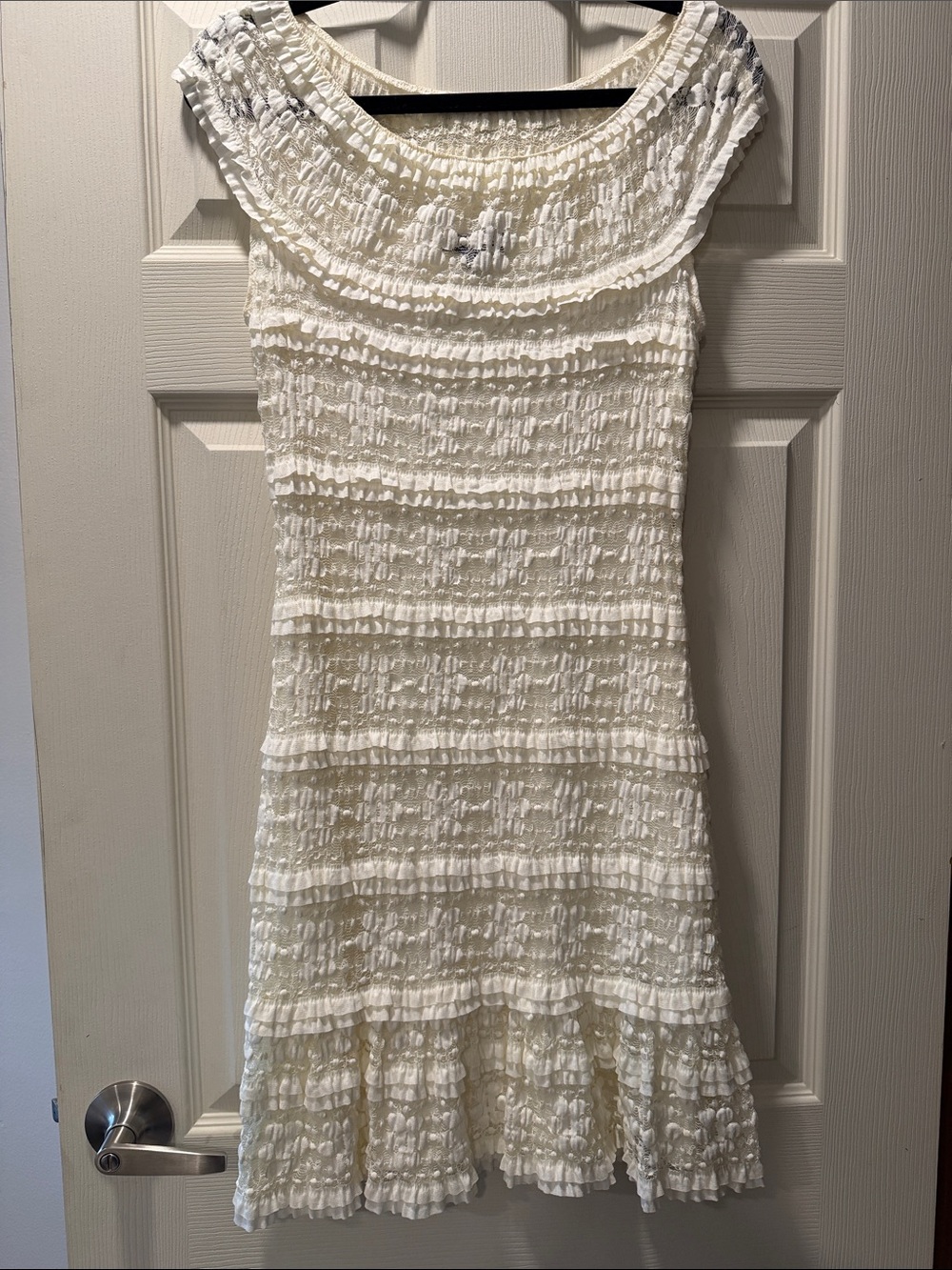 Max Edition Cream Ruffled Mini Dress